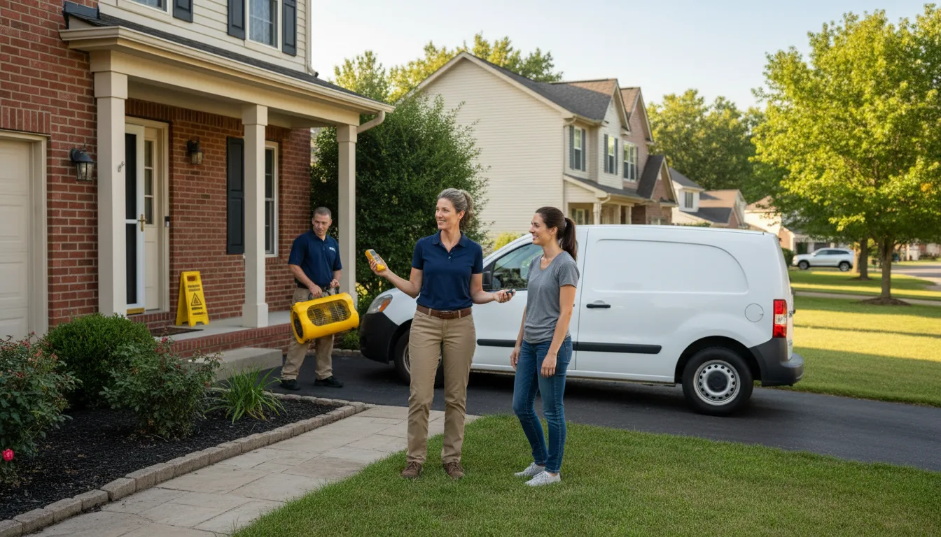 Residential water damage restoration in Kenney, IL